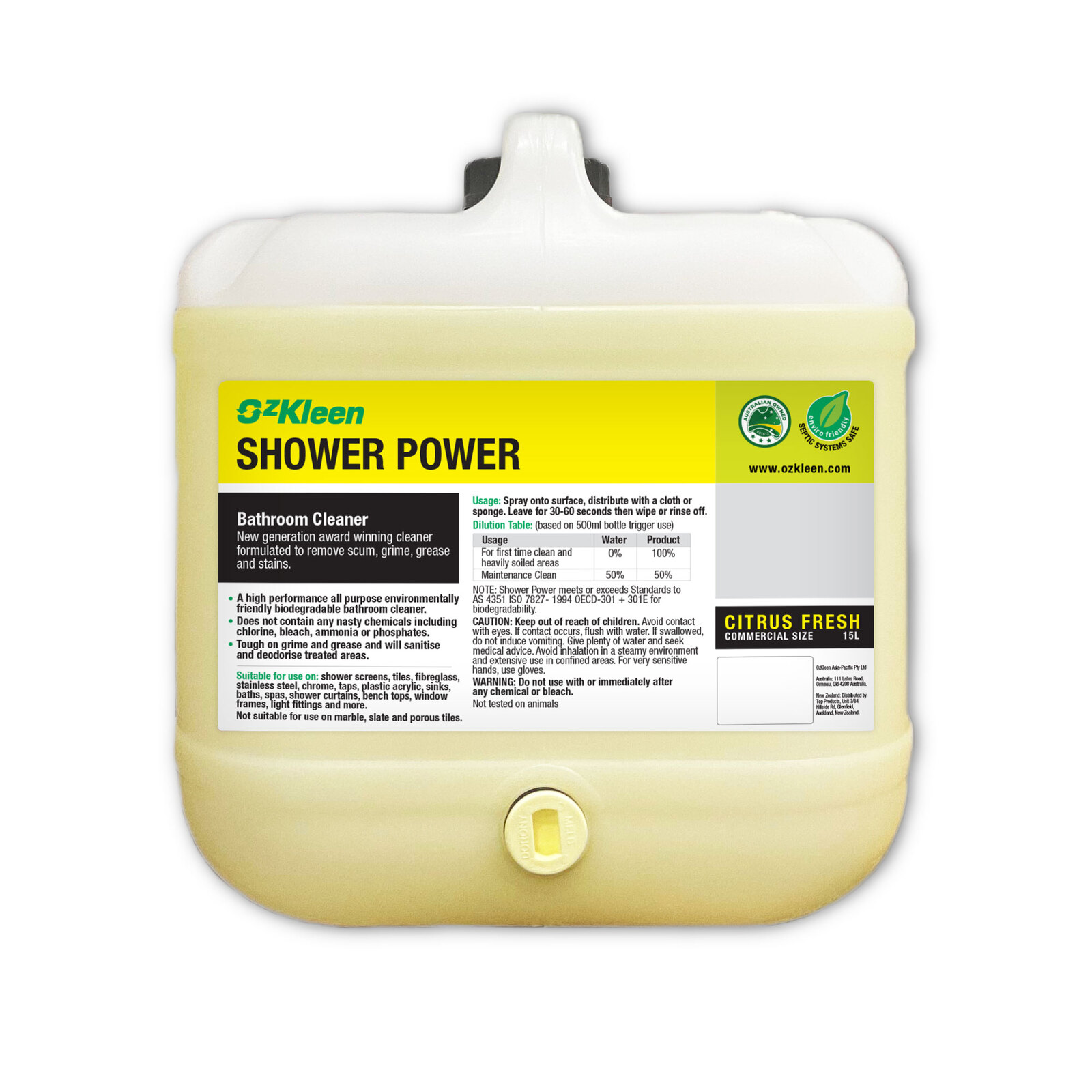 Shower Power Citrus 750ml – OzKleen